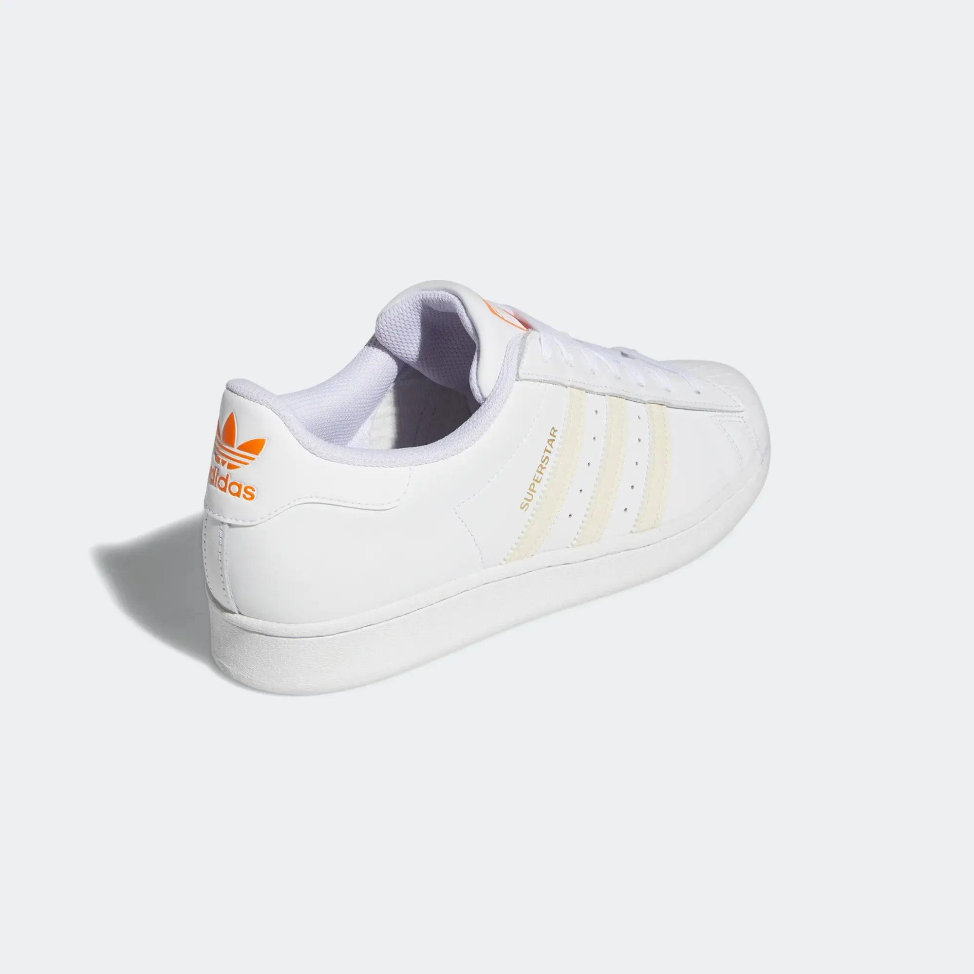 Adidas Men's Superstar Shoes - Cloud White / Ecru Tint / Orange Rush