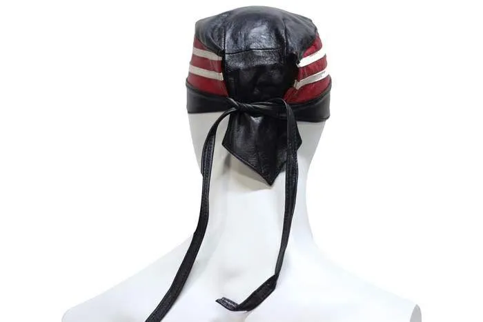 American Flag Leather Skull Cap, AC007-04-DL