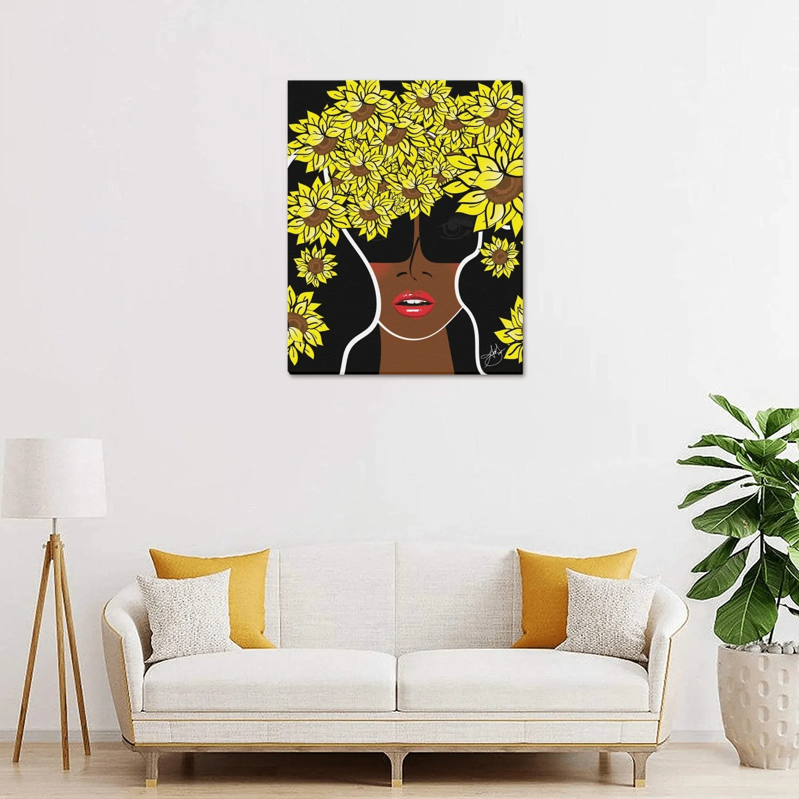 AMMA JO COCOA SUNFLOWER OFFICE ARTWORK Canvas Print 16"x20"