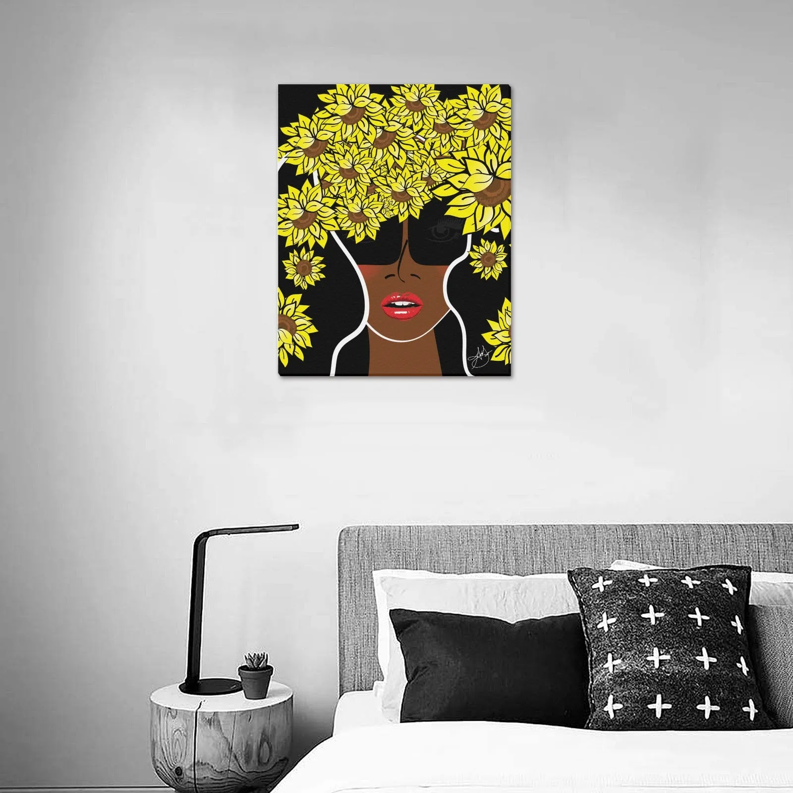 AMMA JO COCOA SUNFLOWER OFFICE ARTWORK Canvas Print 16"x20"