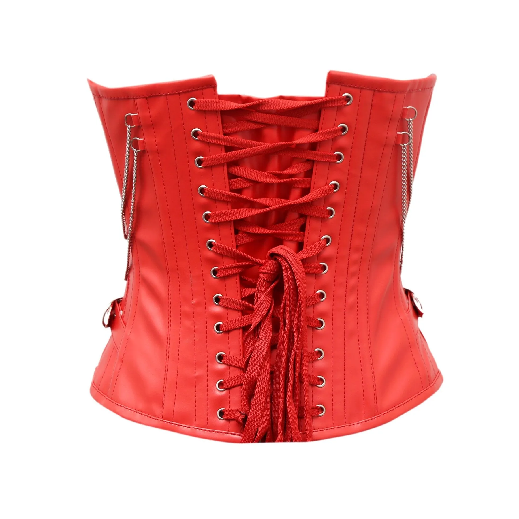 Cates Overbust Corset In Red Sheep Nappa Leather