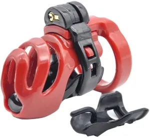 Chastity with 7 Rings - Plastic (Red/Black)