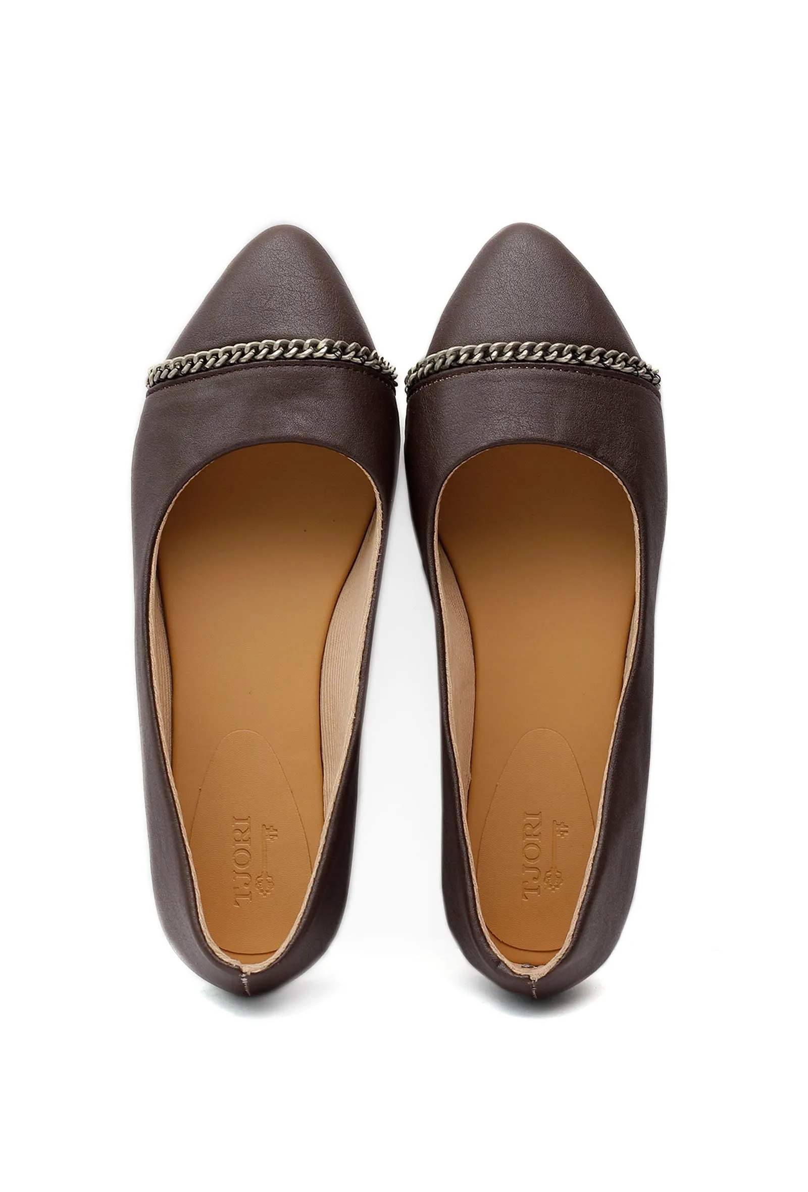 Coco Brown Chain Cruelty-Free Leather Mules