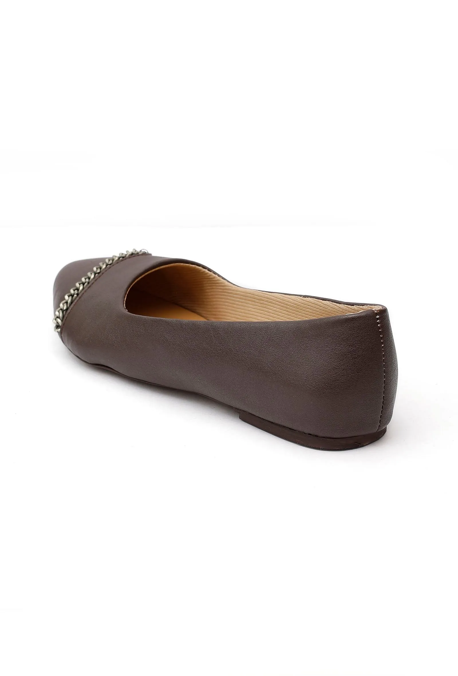 Coco Brown Chain Cruelty-Free Leather Mules