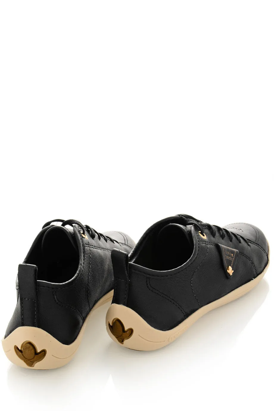 CRAVO & CANELA LOLLY Black Leather Sneakers