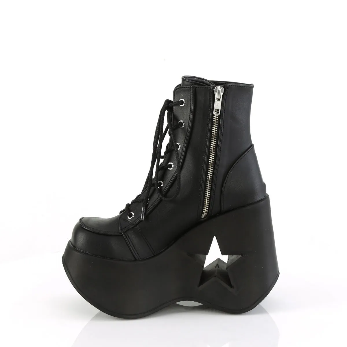 Demonia DYNAMITE-106 | Black Vegan Leather Ankle Boots