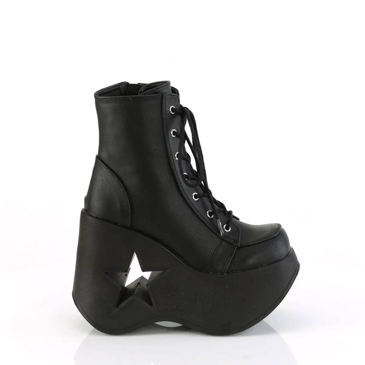 Demonia DYNAMITE-106 | Black Vegan Leather Ankle Boots