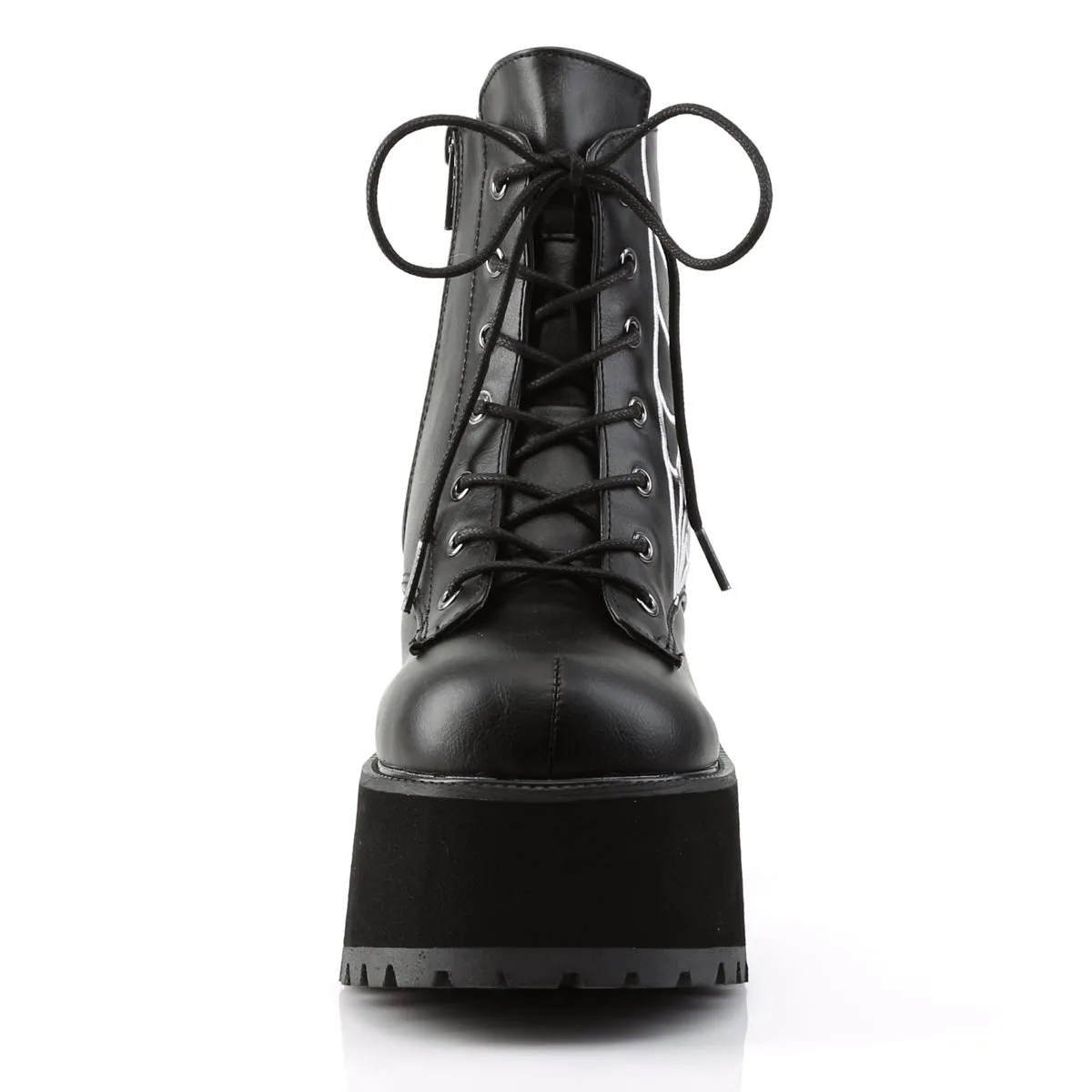 Demonia RANGER-105 | Black Vegan Leather Ankle Boots