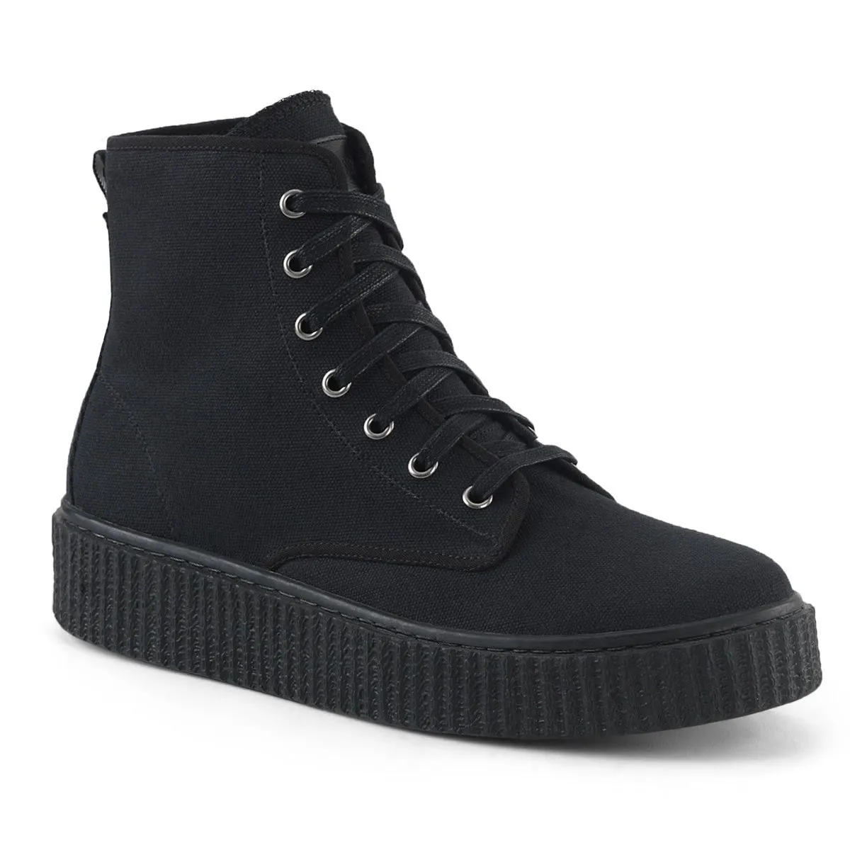 Demonia SNEEKER-201 | Black Canvas Sneakers