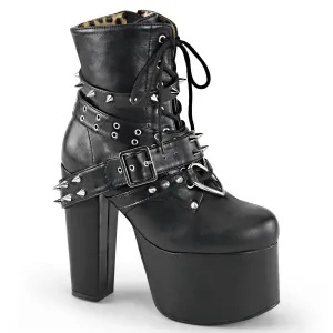 Demonia TORMENT-700 | Black Vegan Leather Ankle Boots