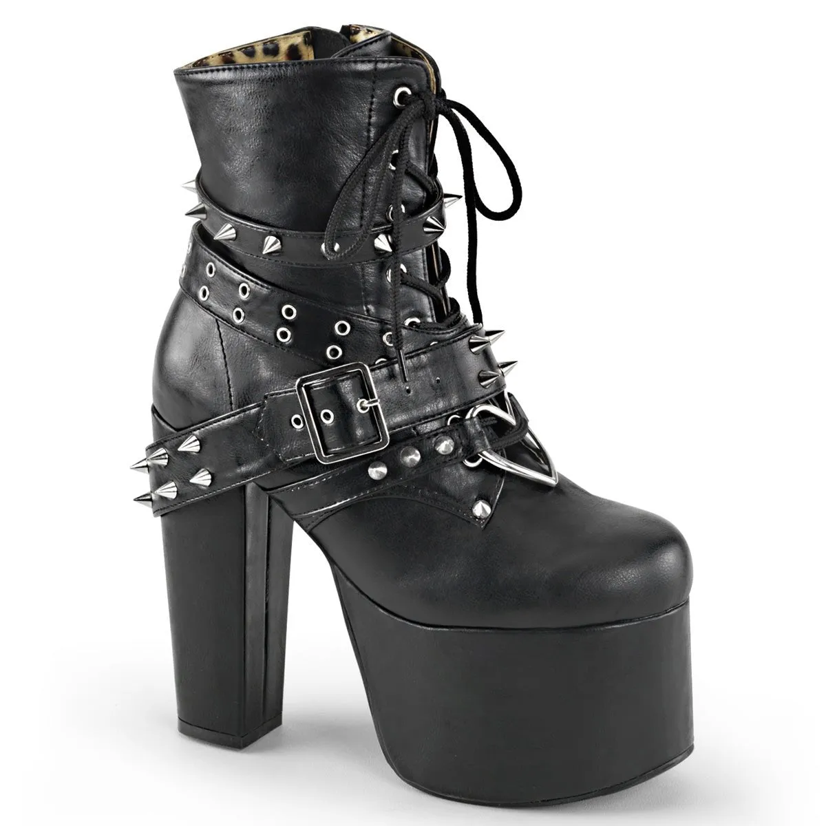 Demonia TORMENT-700 | Black Vegan Leather Ankle Boots