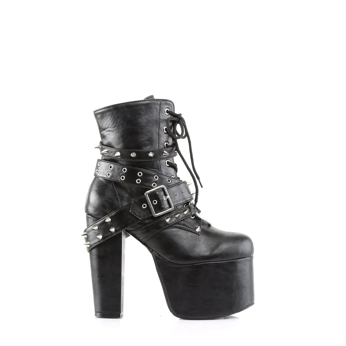 Demonia TORMENT-700 | Black Vegan Leather Ankle Boots