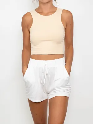 Don't Sweat It Crop Top  // Nude