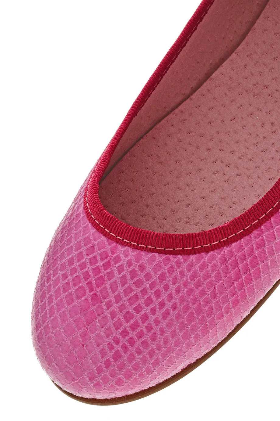 FUCHSIA Snake Leather Ballerinas