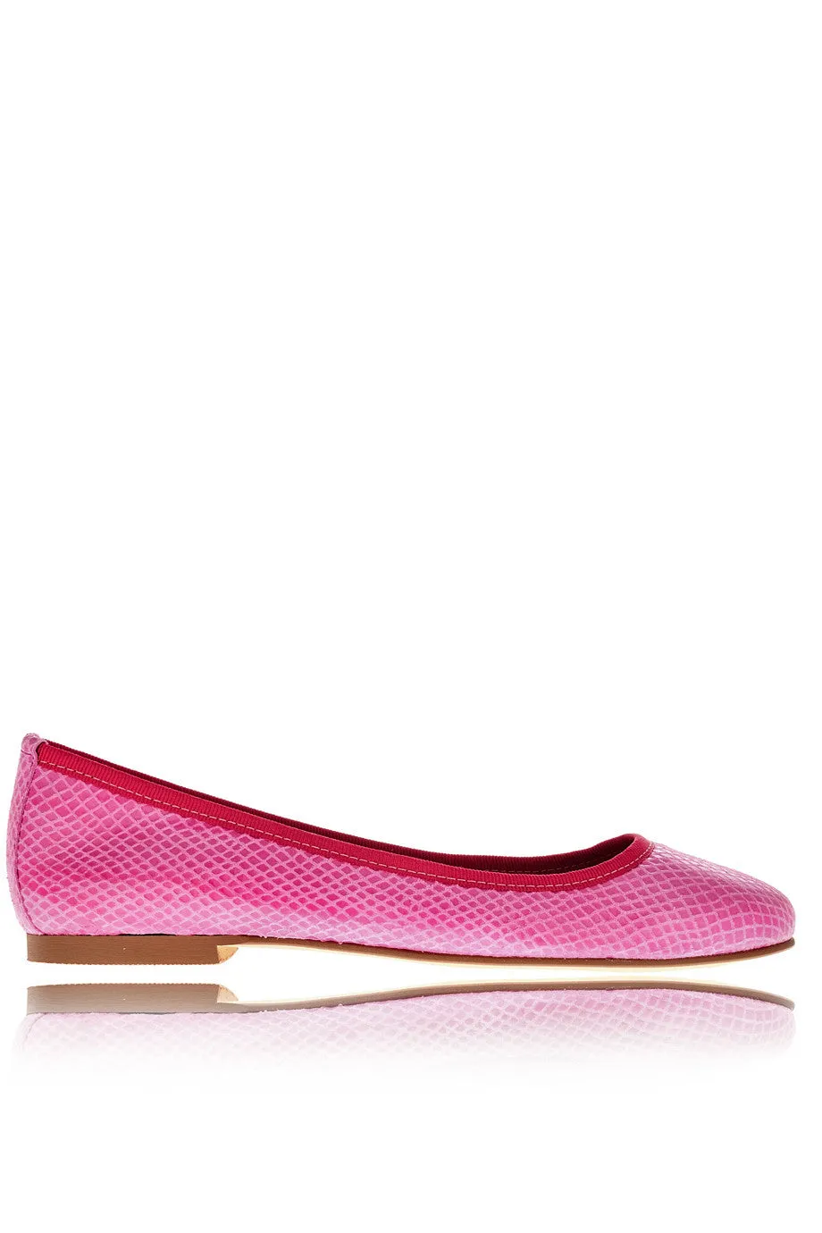 FUCHSIA Snake Leather Ballerinas