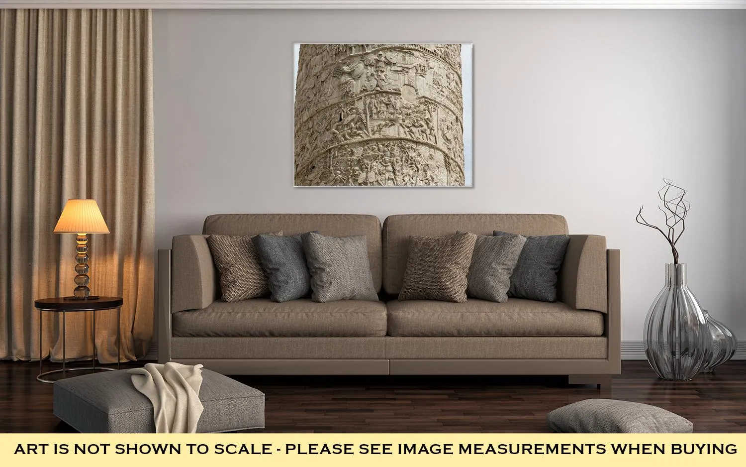 Gallery Wrapped Canvas, Column Of Tajan Roman Triumphal Column In Rome Italy