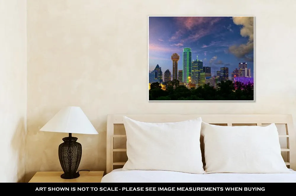 Gallery Wrapped Canvas, Dallas At Dusk