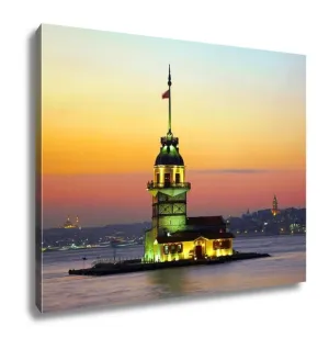 Gallery Wrapped Canvas, Maidens Tower Kiz Kulesi Istanbul Turkey