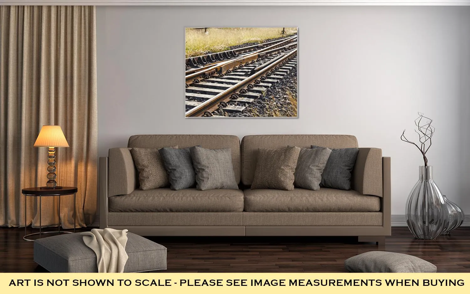 Gallery Wrapped Canvas, Train Tracks At The Train Depotpoint Switching Rails