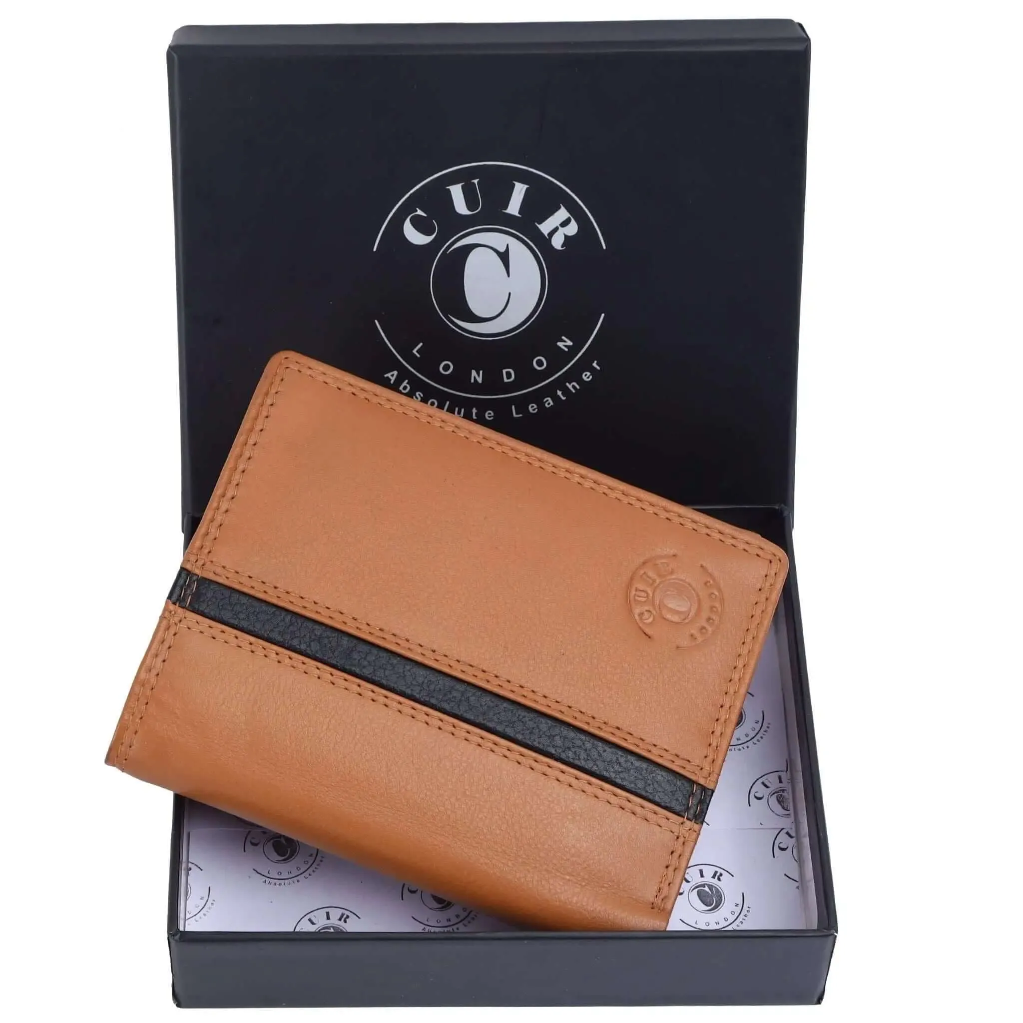 Genuine Light Brown RFID Wallet for Men | Buff and Cow Leather | 6 Pockets