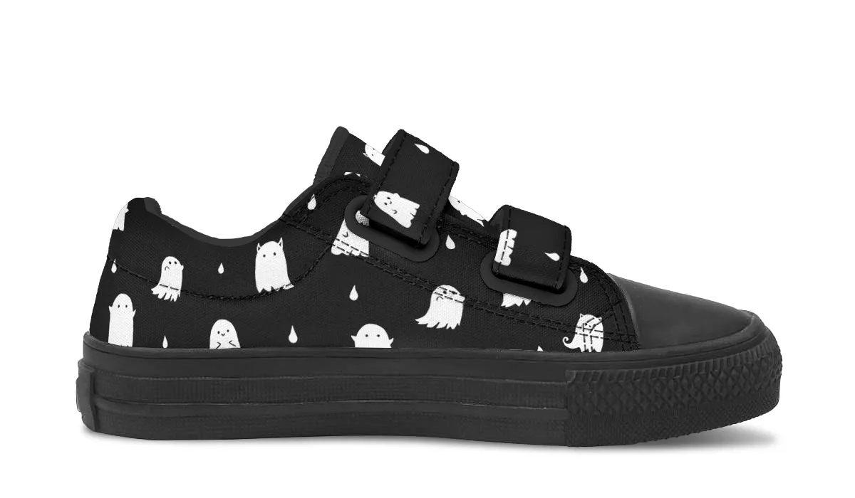 Ghost Party Kids Low Tops - Easy Strap Canvas Kids Shoes with Durable Rubber Soles