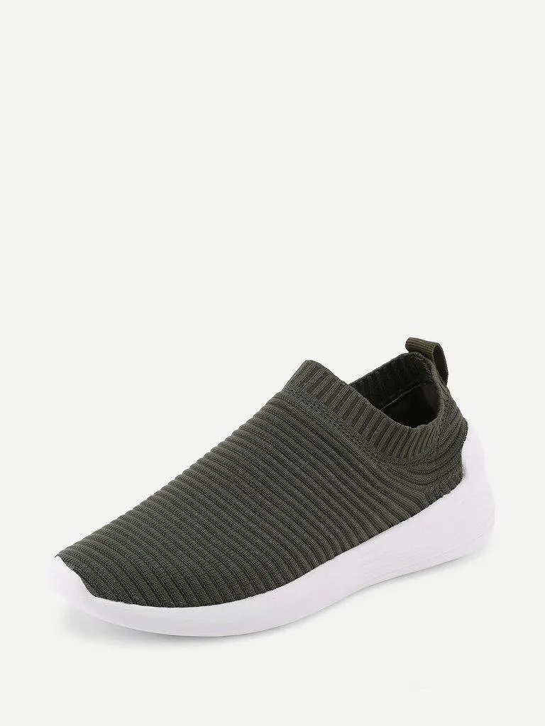 Knit Design Low Top Sneakers