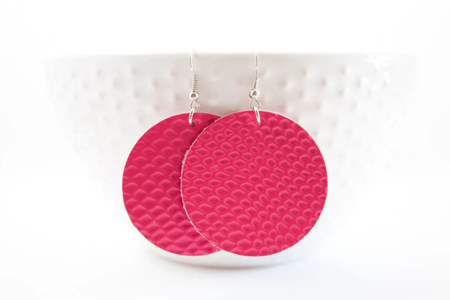 Leather Circle Earrings | 19 Colors