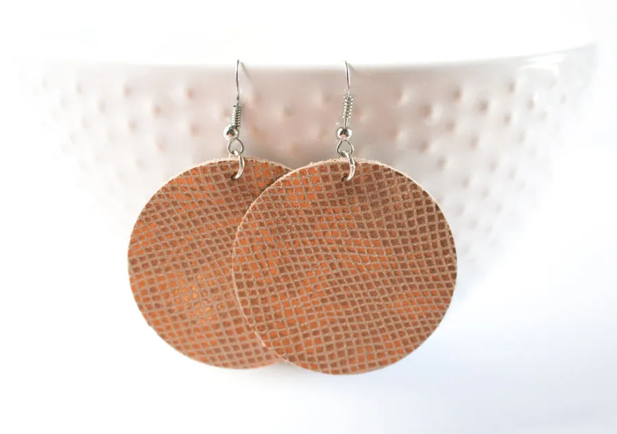 Leather Circle Earrings | 19 Colors