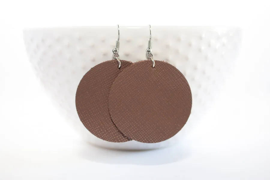 Leather Circle Earrings | 19 Colors