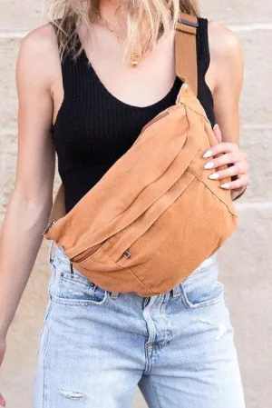 London Oversized Canvas Crescent Sling Bag