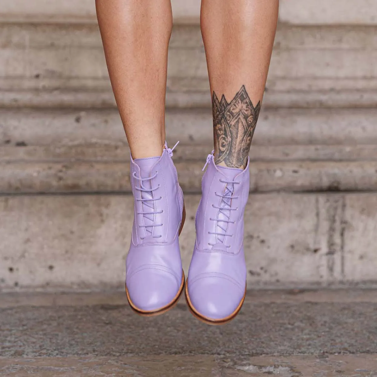 Mama Lilas - Bottines Lilas en Cuir