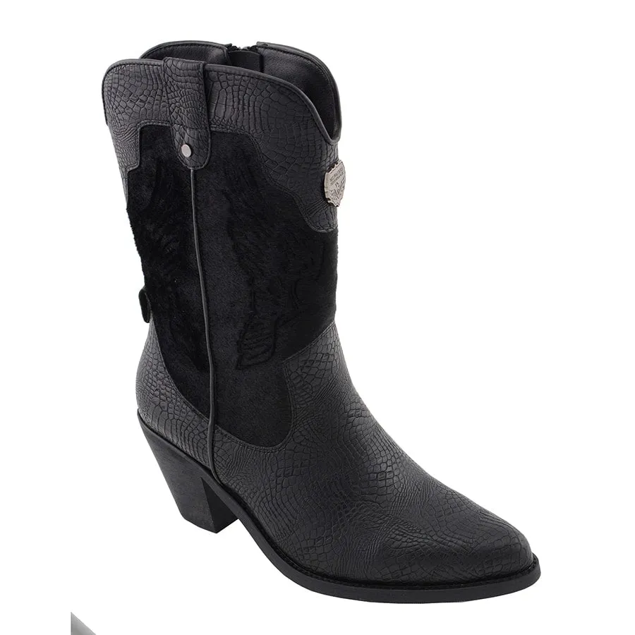 MBL9441-Women Western Boot w/ Black Snake Print