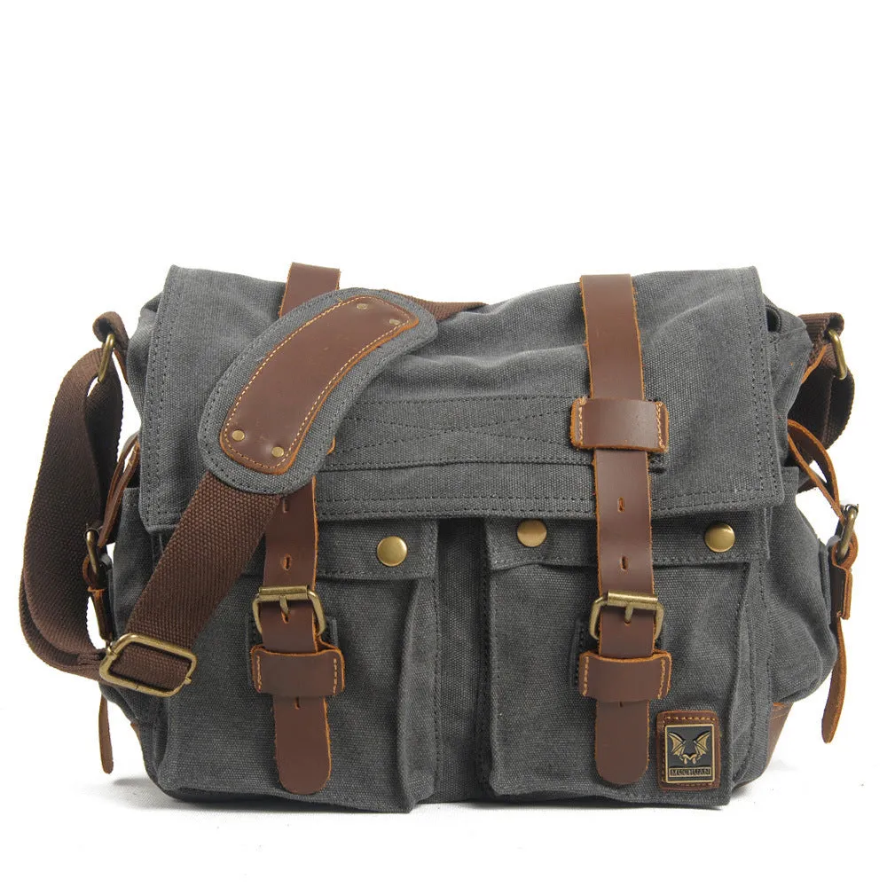 Men Canvas Messenger Bag Shoulder Bag, Crossbody Satchel Bag, Briefcase Durable Commuter Bag, Vintage Everyday Bag For Gift