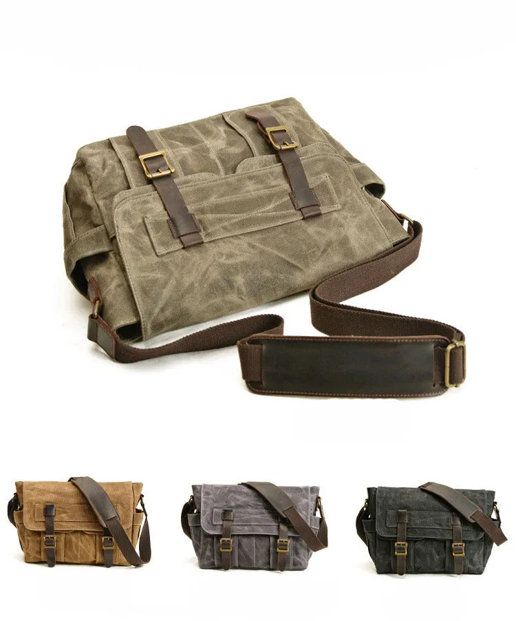 Men's Canvas Messsenger Bag Shoulder Briefcase Bag Vintage Business Bag Waterproof Bag Casual Commuter Bag For Him