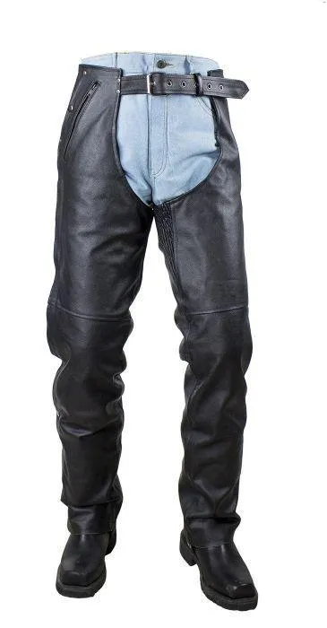 Men's Multi-Pocket Buffalo Leather Chaps, C5334-17L-DL