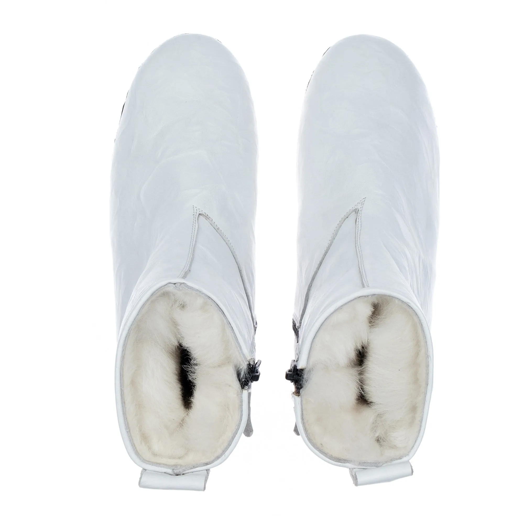 Men's White Shearling Boots