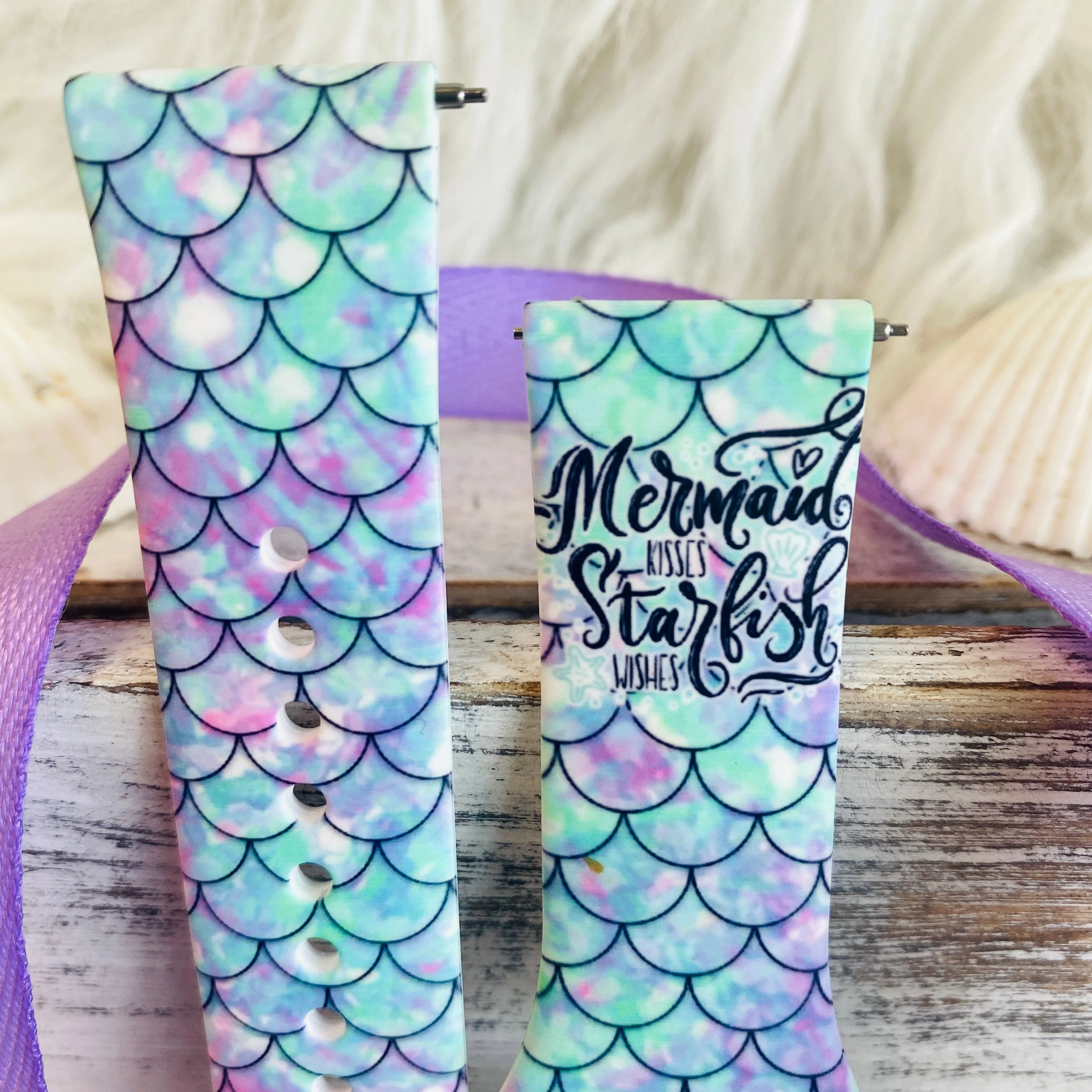 Mermaid Kisses Print Silicone Band For Samsung Watch