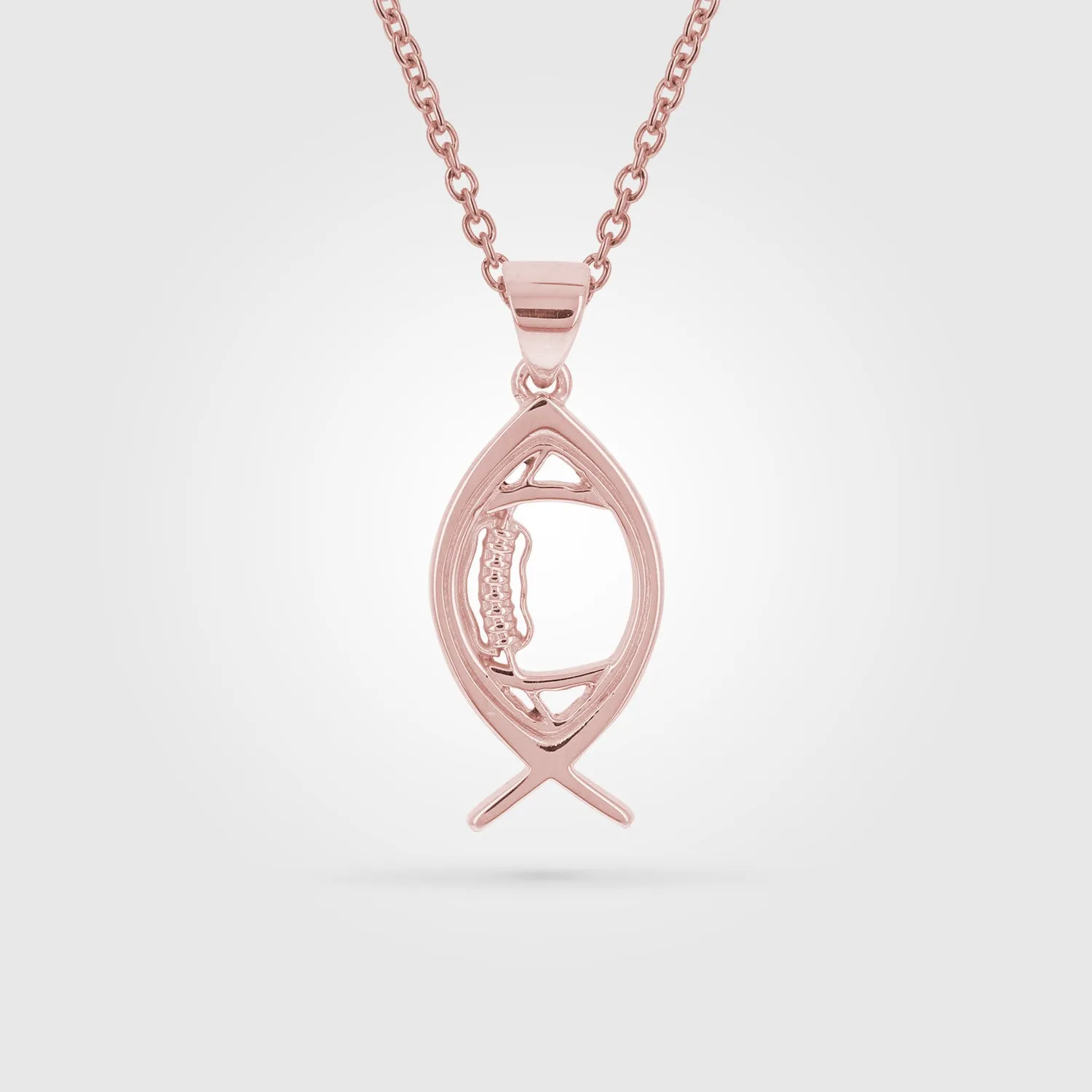 Mini Ichthys Football Necklace | Gold