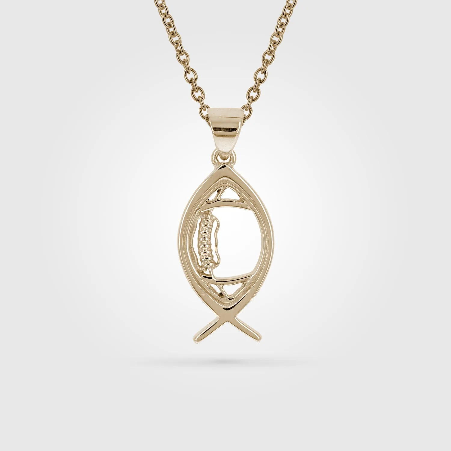 Mini Ichthys Football Necklace | Gold