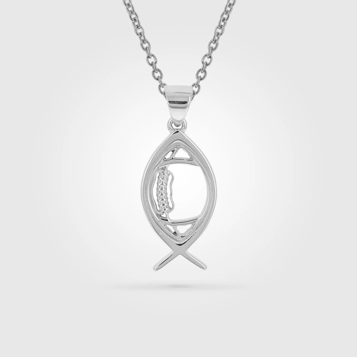 Mini Ichthys Football Necklace | Gold