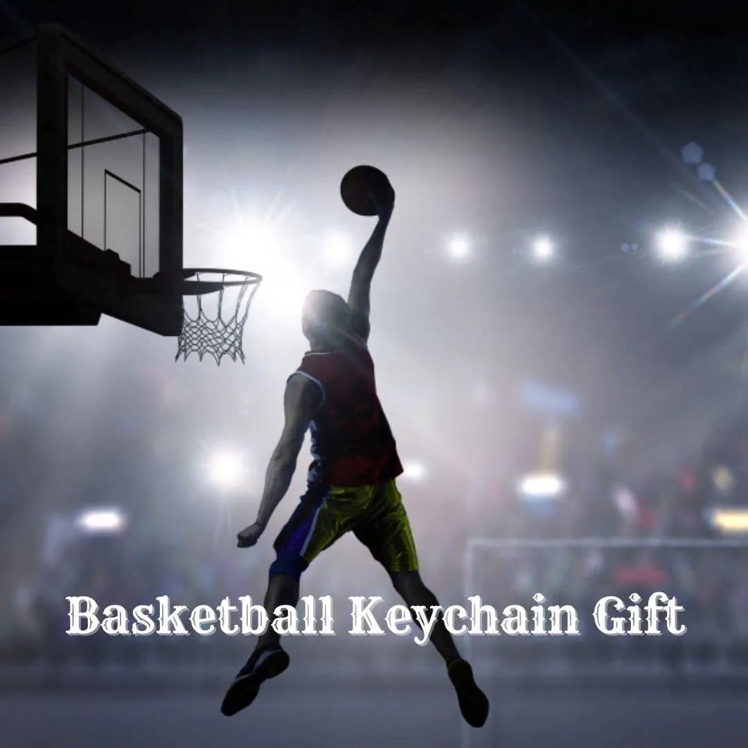 Personalized Basketball Keychain with Inspirational Charms