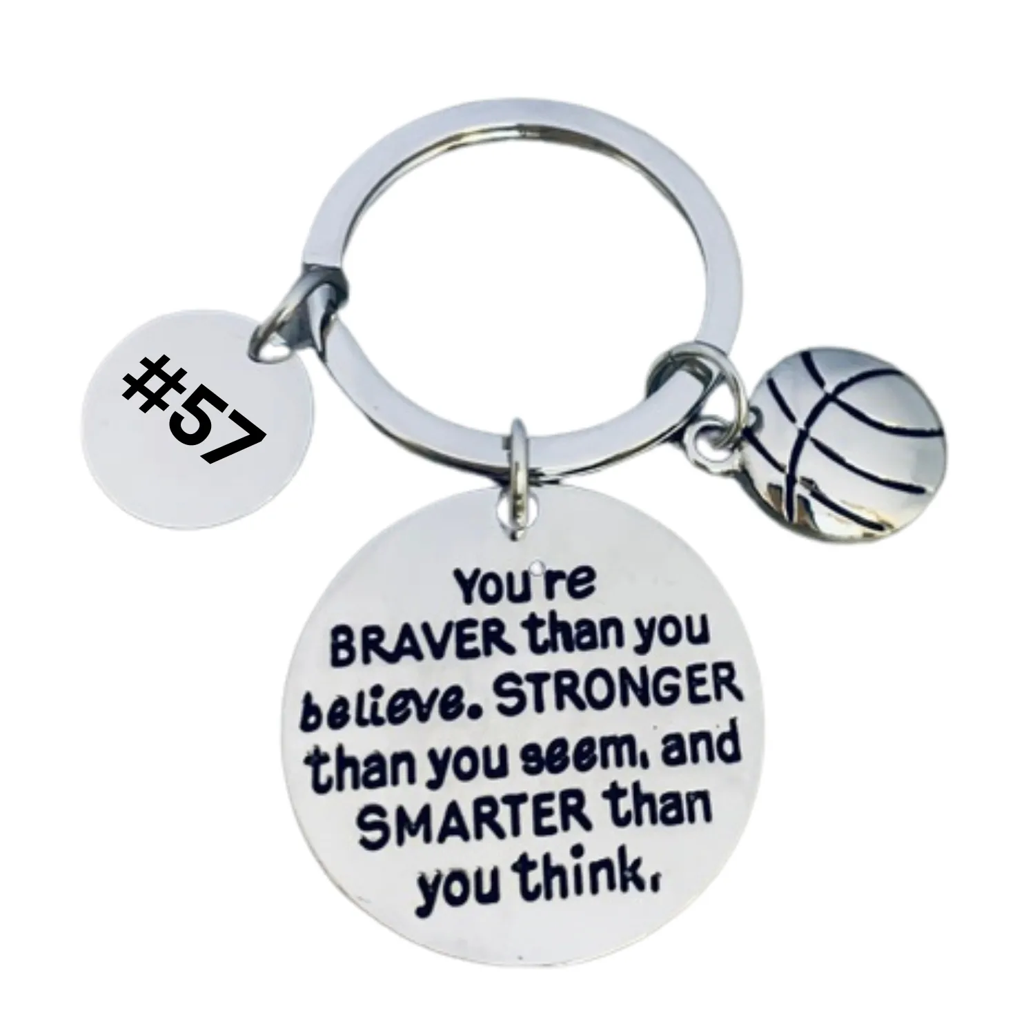 Personalized Basketball Keychain with Inspirational Charms