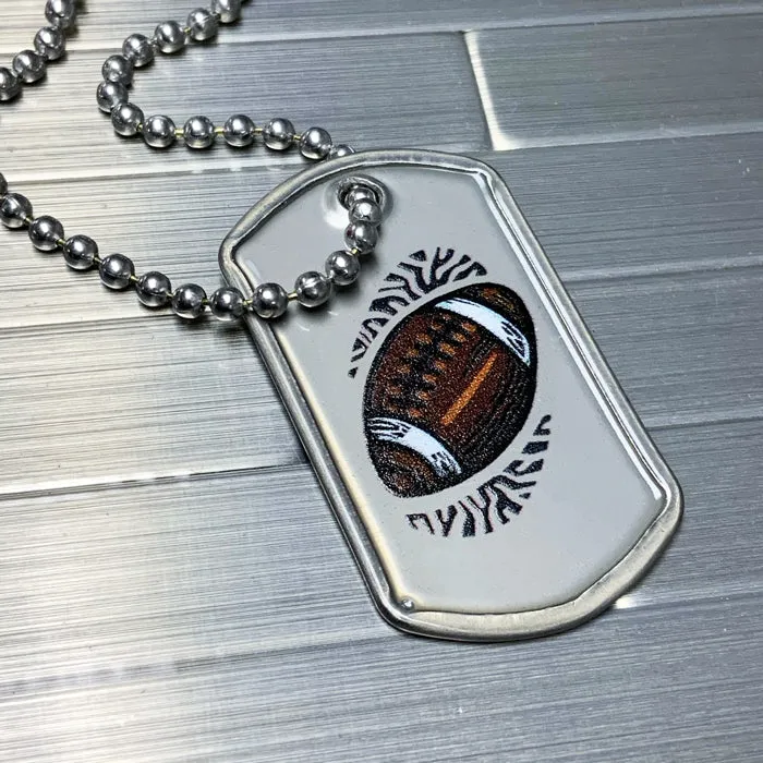 Phil 4:13 Football Necklace Dog Tag