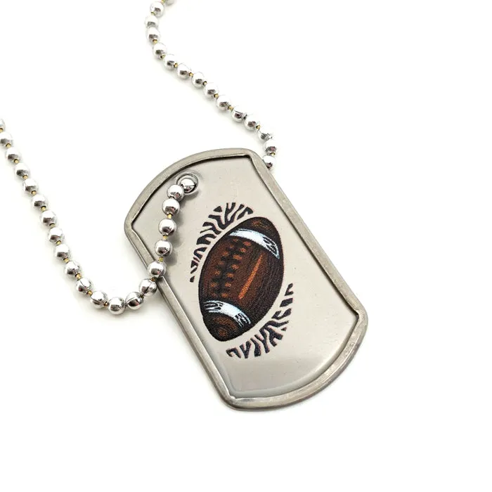 Phil 4:13 Football Necklace Dog Tag