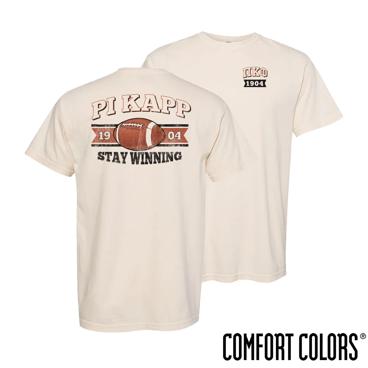 Pi Kapp Comfort Colors Stay Winning Football Short Sleeve Tee