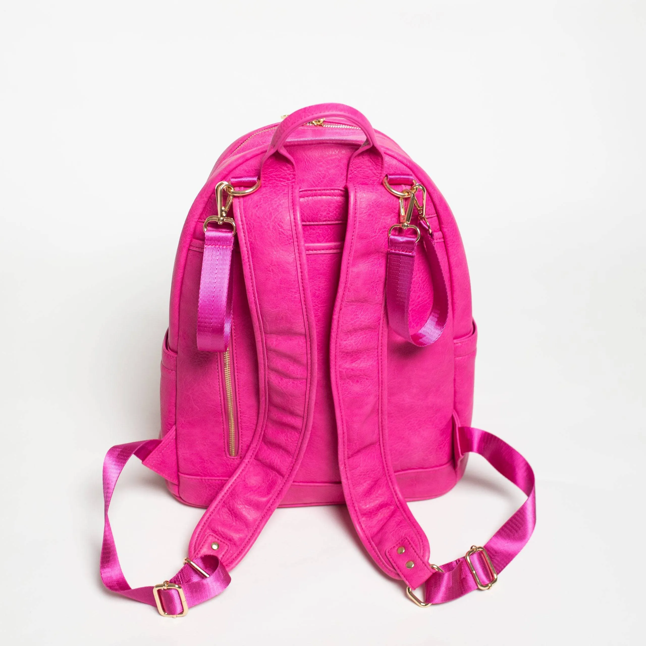 Pink Leather Carrier and Duffle Bag Set