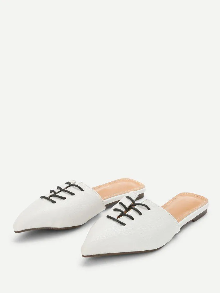 Pointed Toe Flat Mules