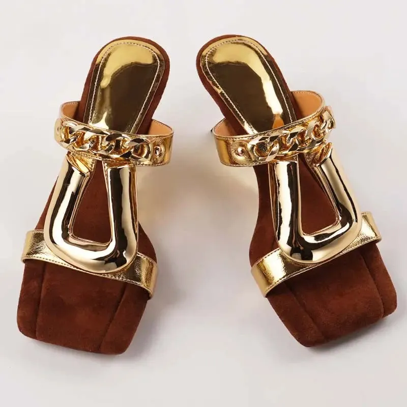 Praise Gold Open Toe Sandals