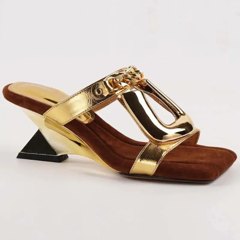 Praise Gold Open Toe Sandals