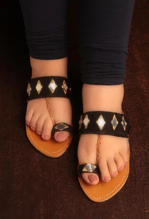 Rahmah Black Rabari Kolhapuri Chappal